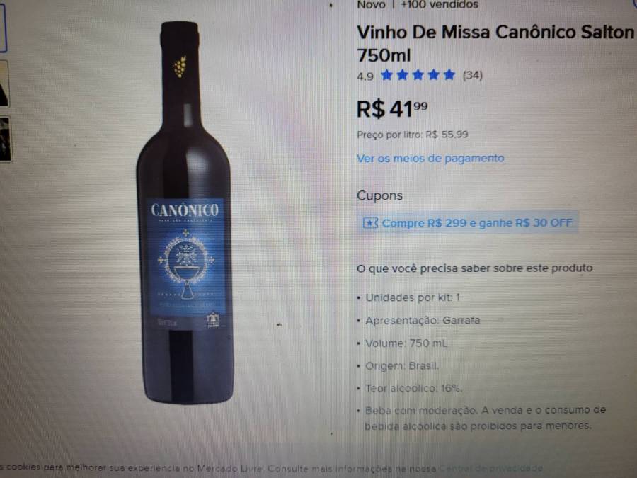 Vinho De Missa Canônico Salton