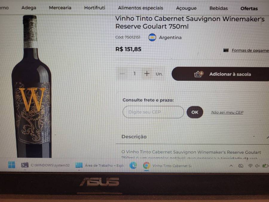 Vinho Tinto Cabernet Sauvignon Winemaker's Reserve Goulart 750ml