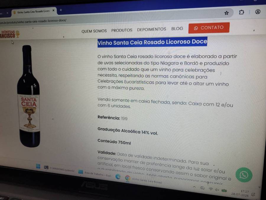 Vinho Licoroso Rosado Doce