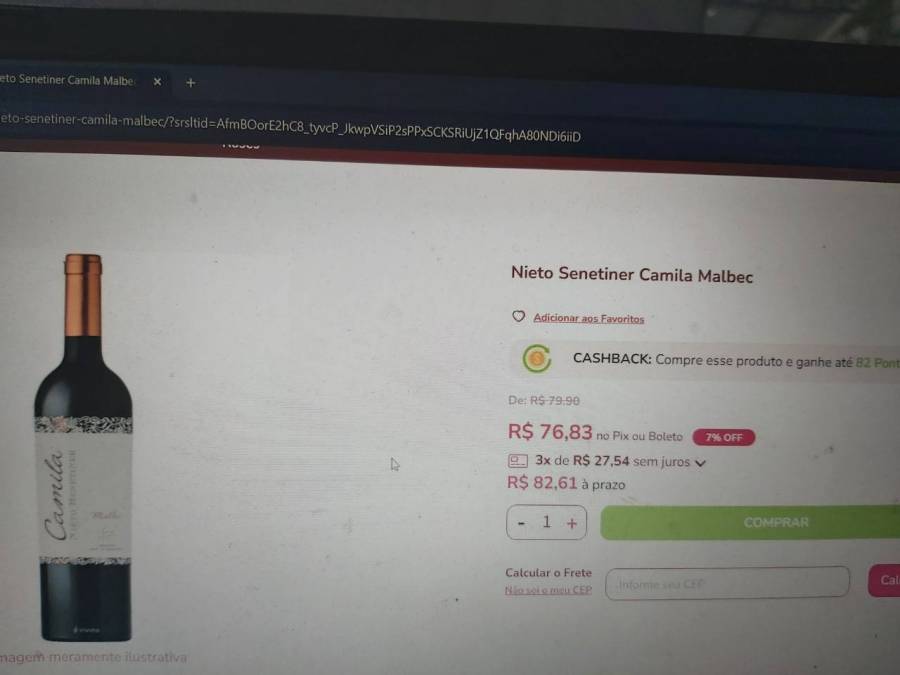 Vinho tinto Nieto Senetiner Camila Malbec