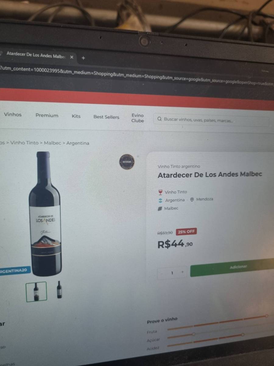 Vinho Tinto Atardecer De Los Andes Malbec