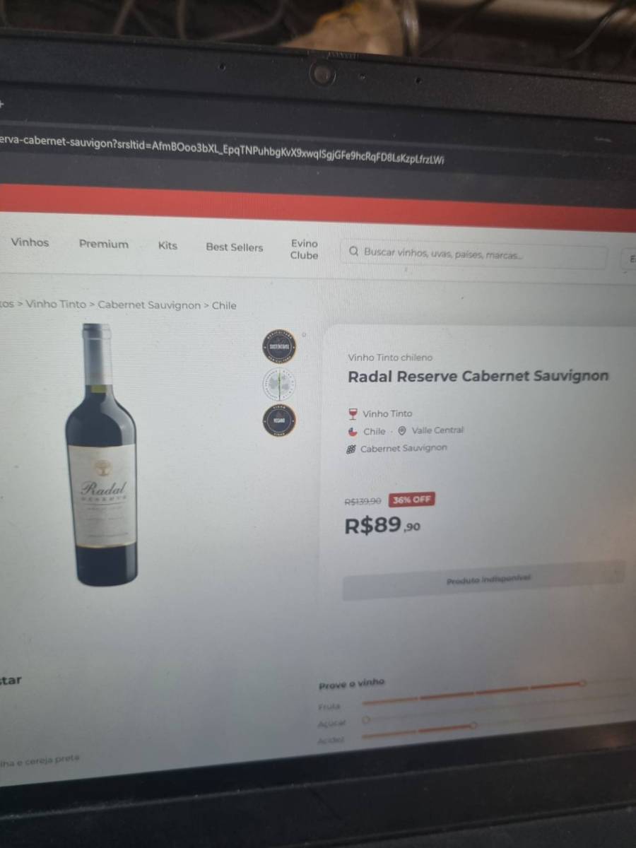Vinho Tinto Radal Reserve Cabernet Sauvignon