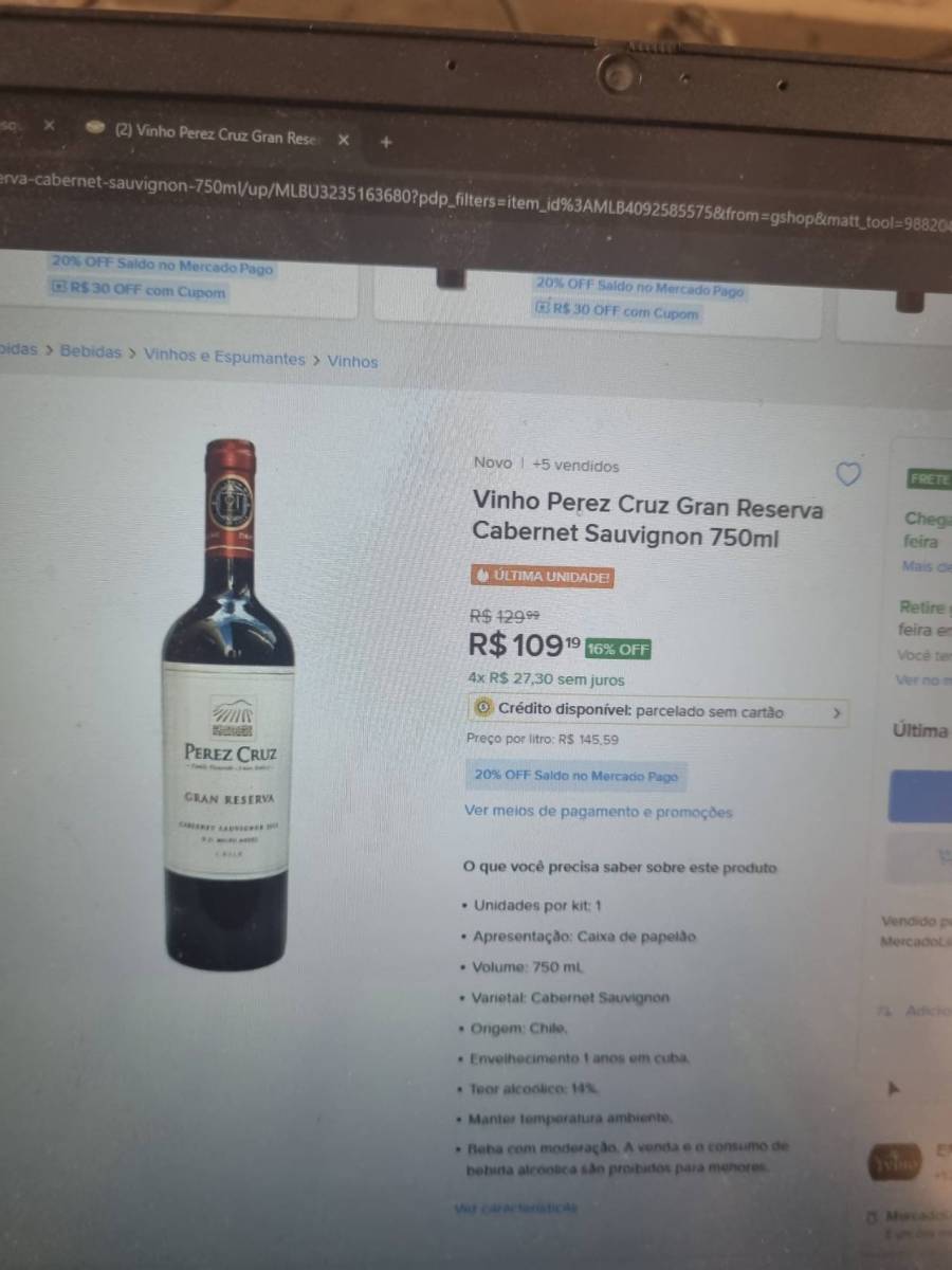 Vinho Perez Cruz Gran Reserva Cabernet Sauvignon 750ml
