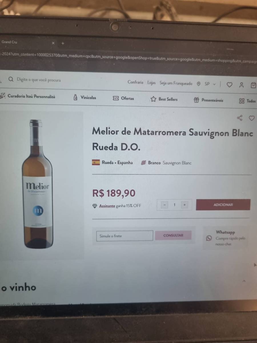 Vinho Melior de Matarromera Sauvignon Blanc Rueda D.O.