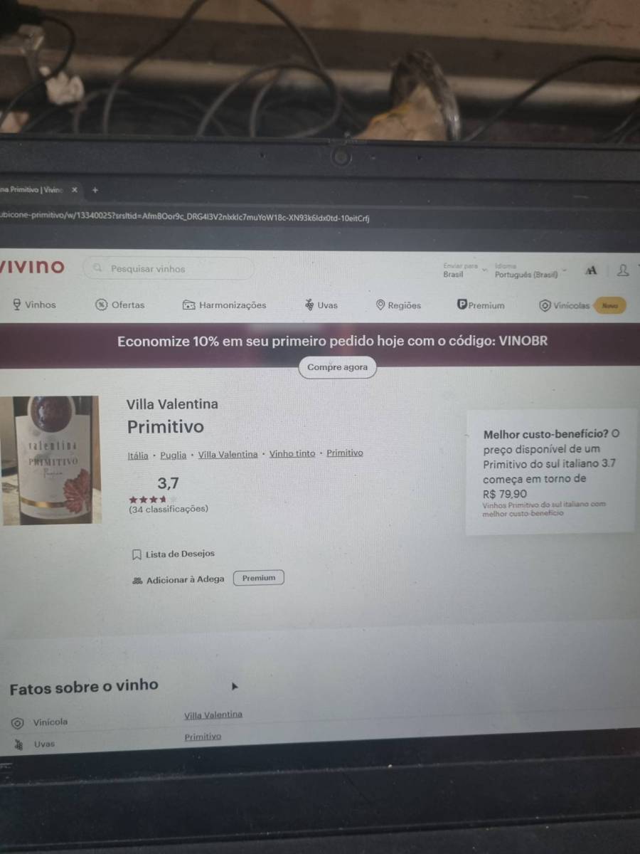 Vinho tinto Primitivo