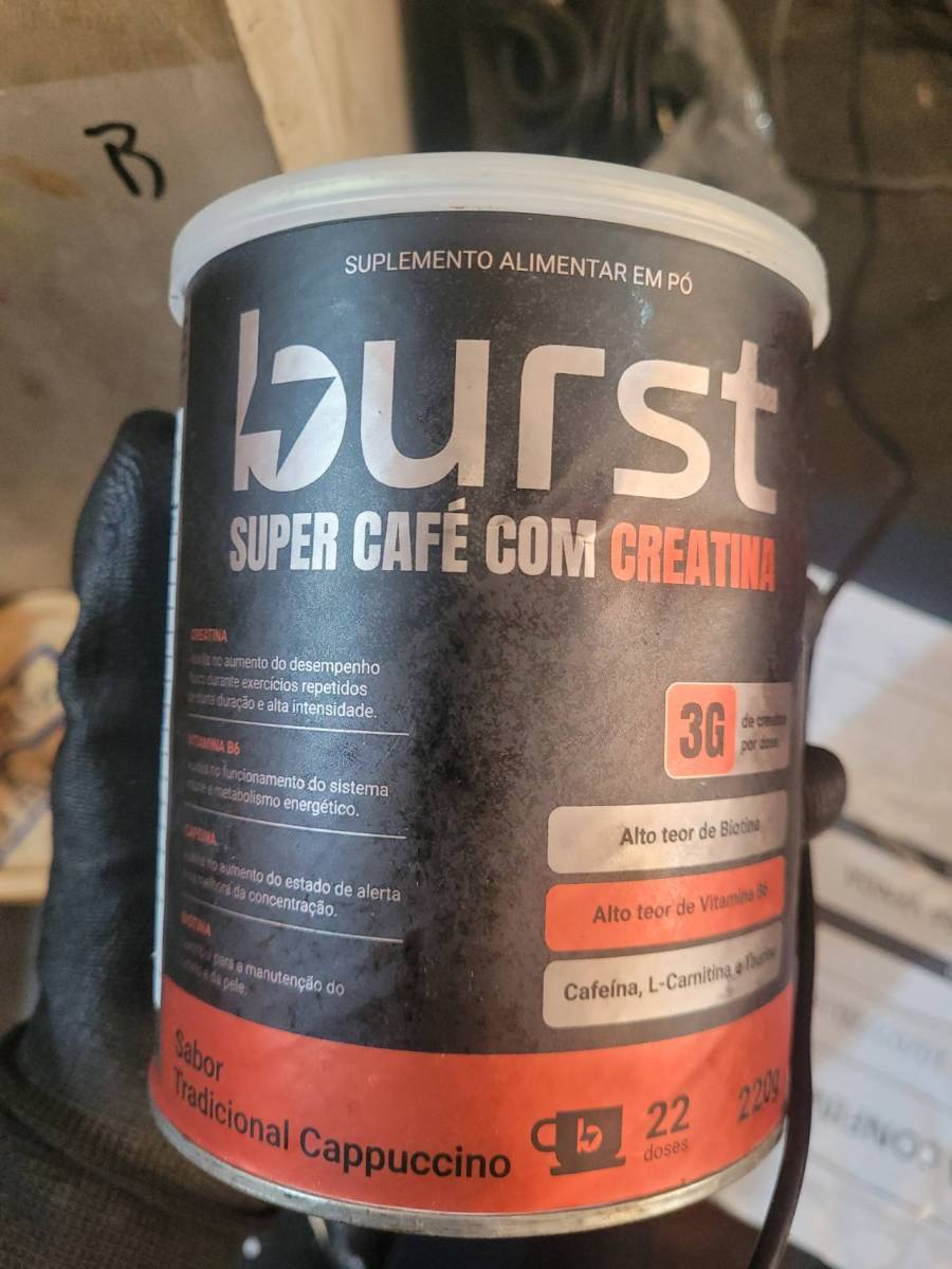 Suplemento alimentar em pó Burst Super Café com Creatina sabor Tradicional Cappuccino