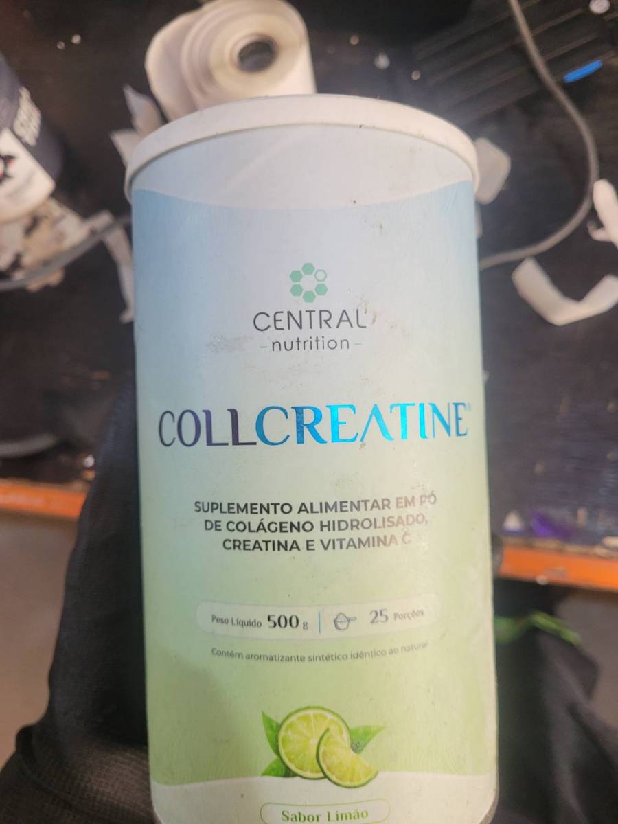 Suplemento alimentar em pó de colágeno hidrolisado, creatina e vitamina C
