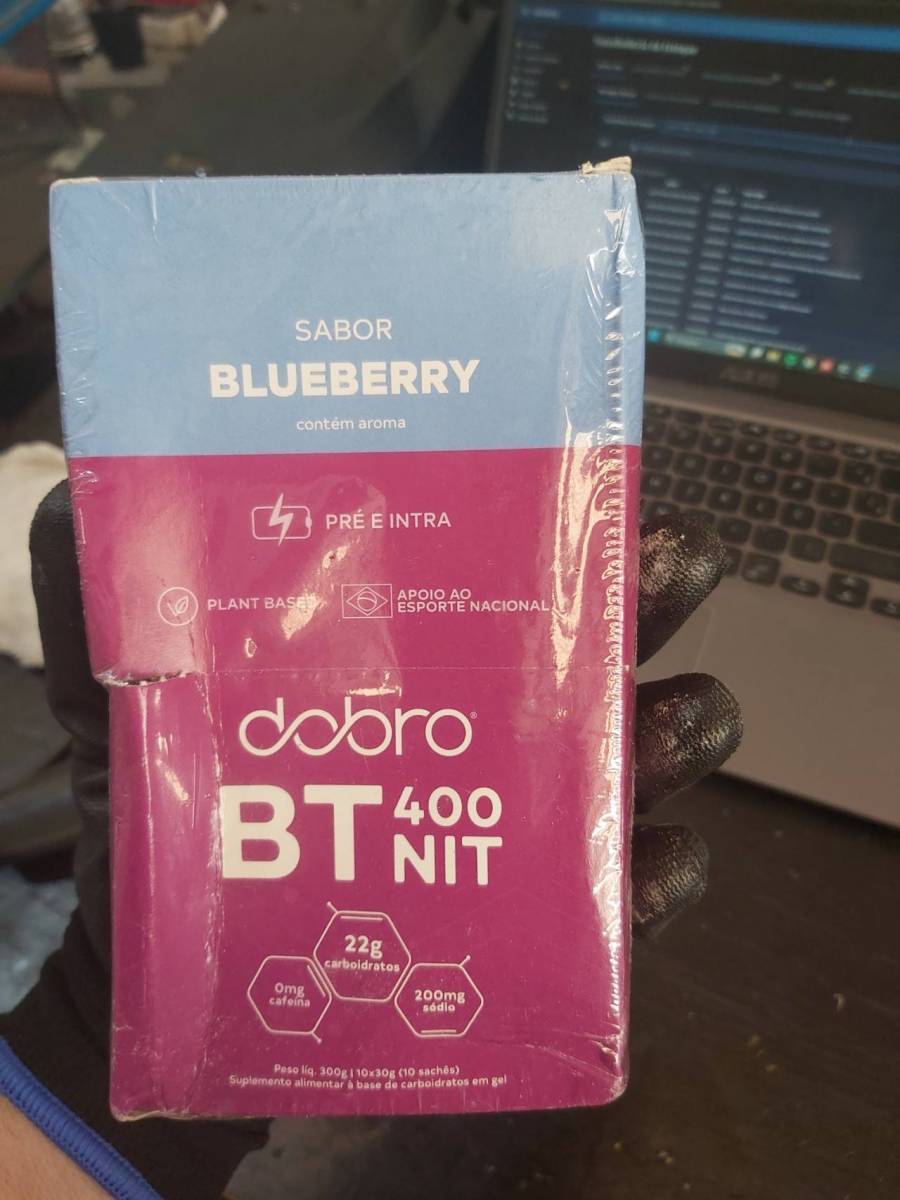 Suplemento alimentar em gel sabor blueberry