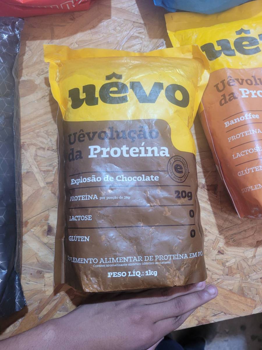 Suplemento alimentar de proteína em pó sabor Explosão de Chocolate