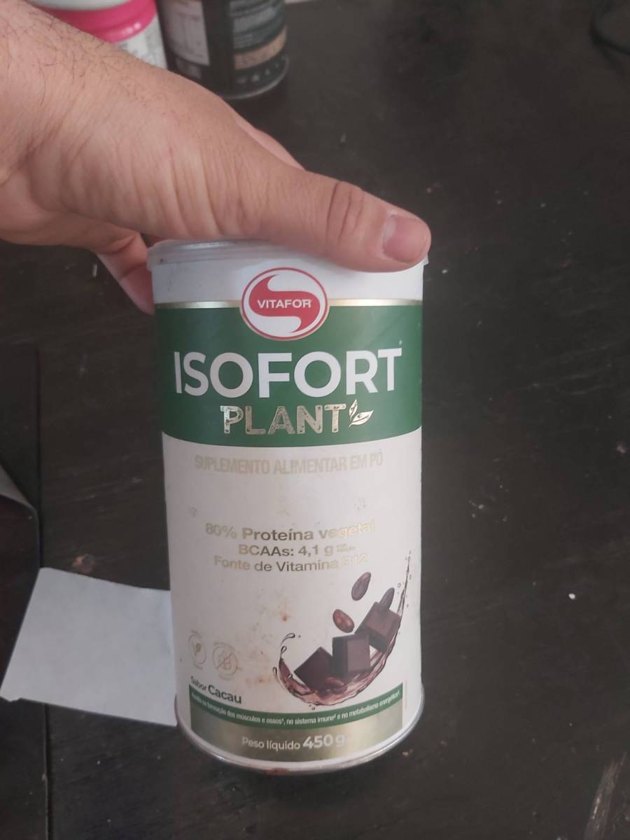 Suplemento alimentar em pó Isofort Plant sabor cacau