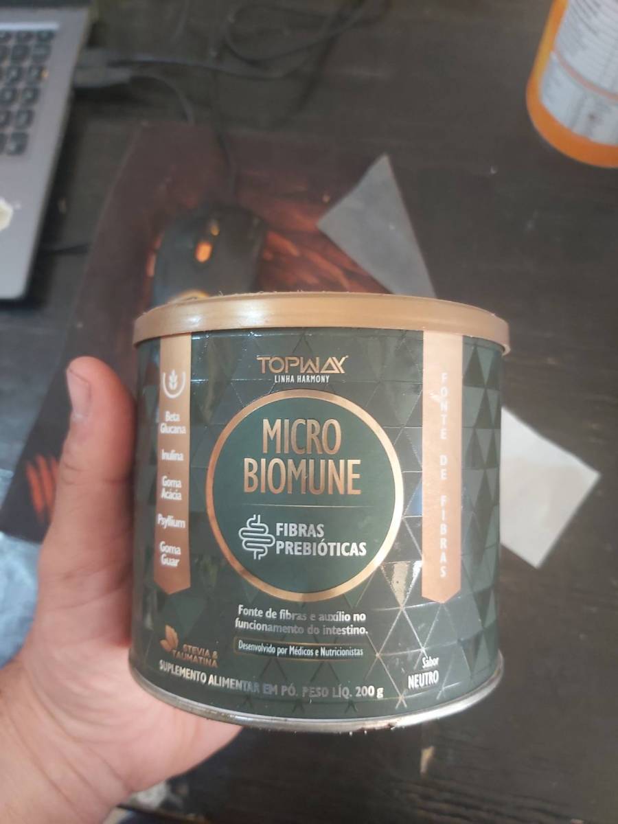 Suplemento alimentar em pó Micro Biomune com fibras prebióticas