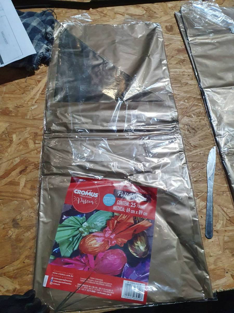 Folhas de papel celofane metalizado para embalagem