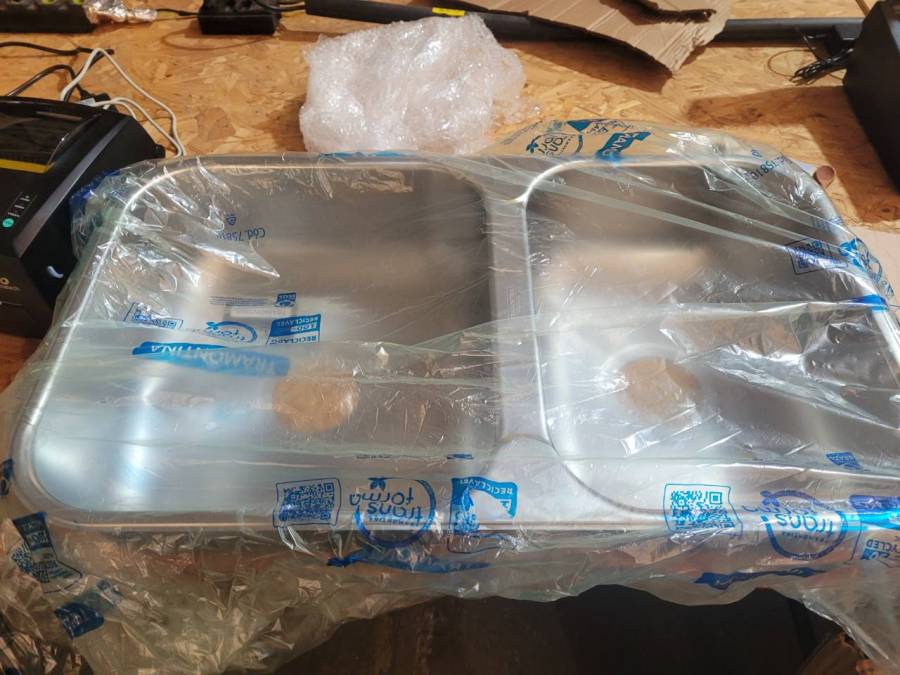 Pia de cozinha dupla em aço inox