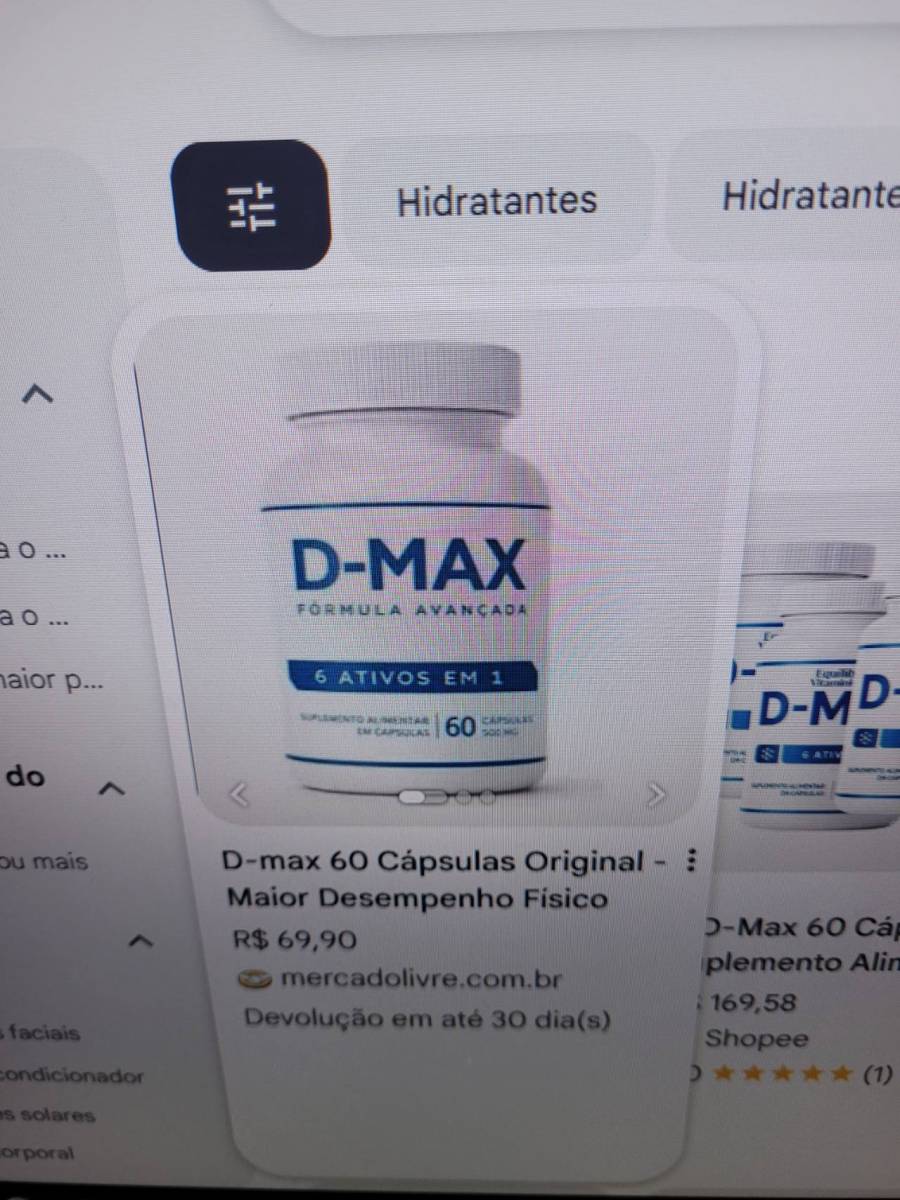 Suplemento Alimentar em Cápsulas D-Max