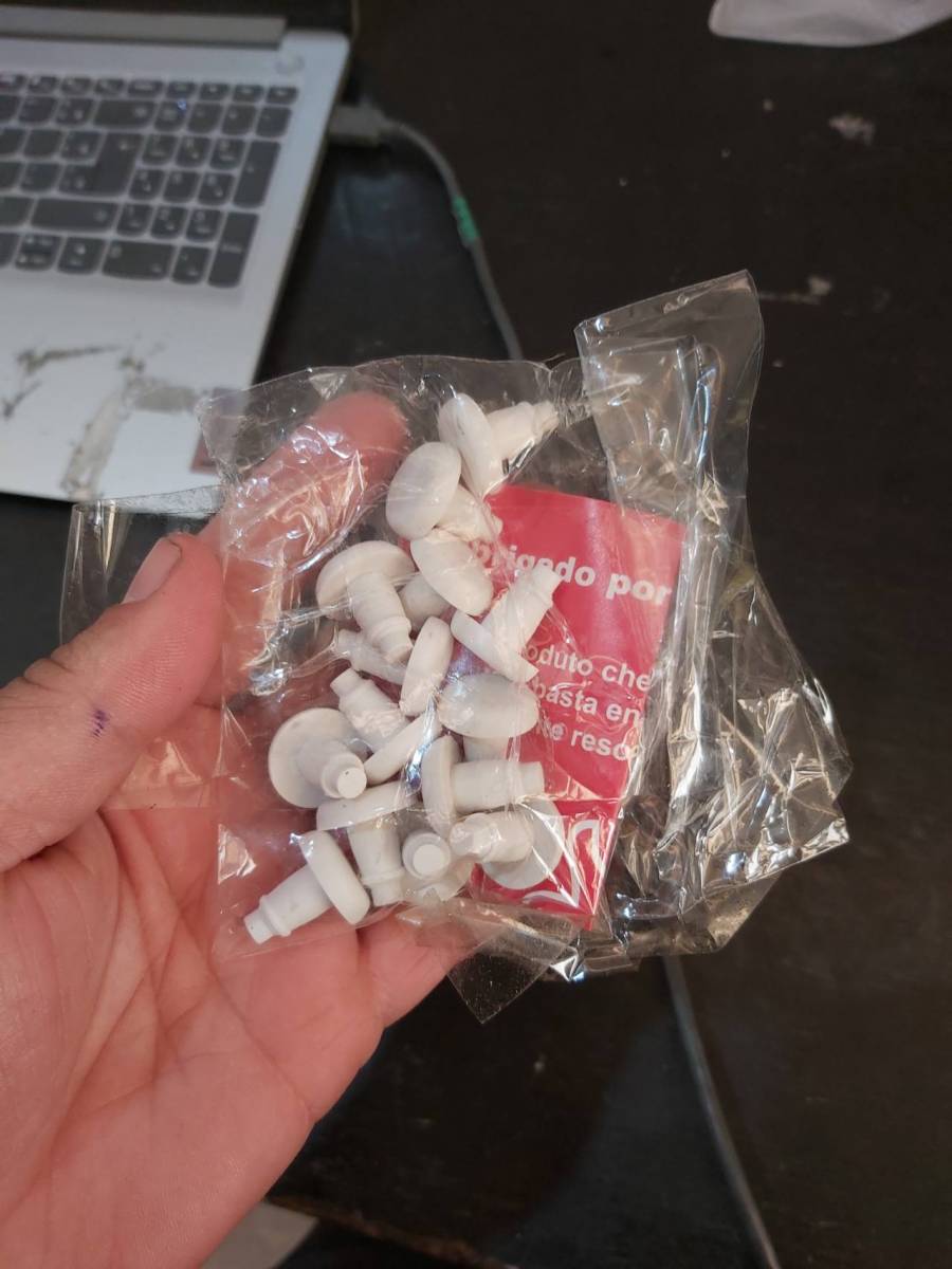 Kit de botões plásticos brancos para móveis