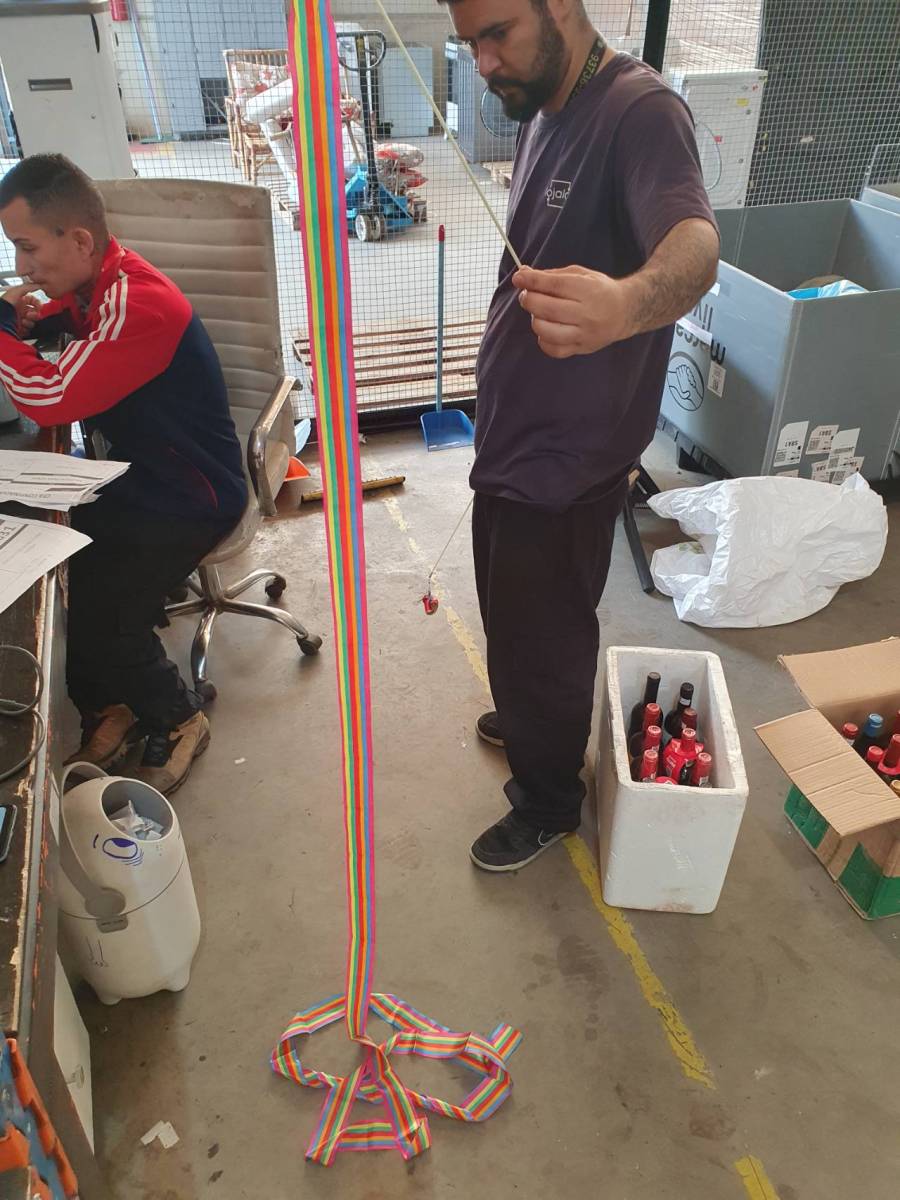Cinta de elevação com alças coloridas