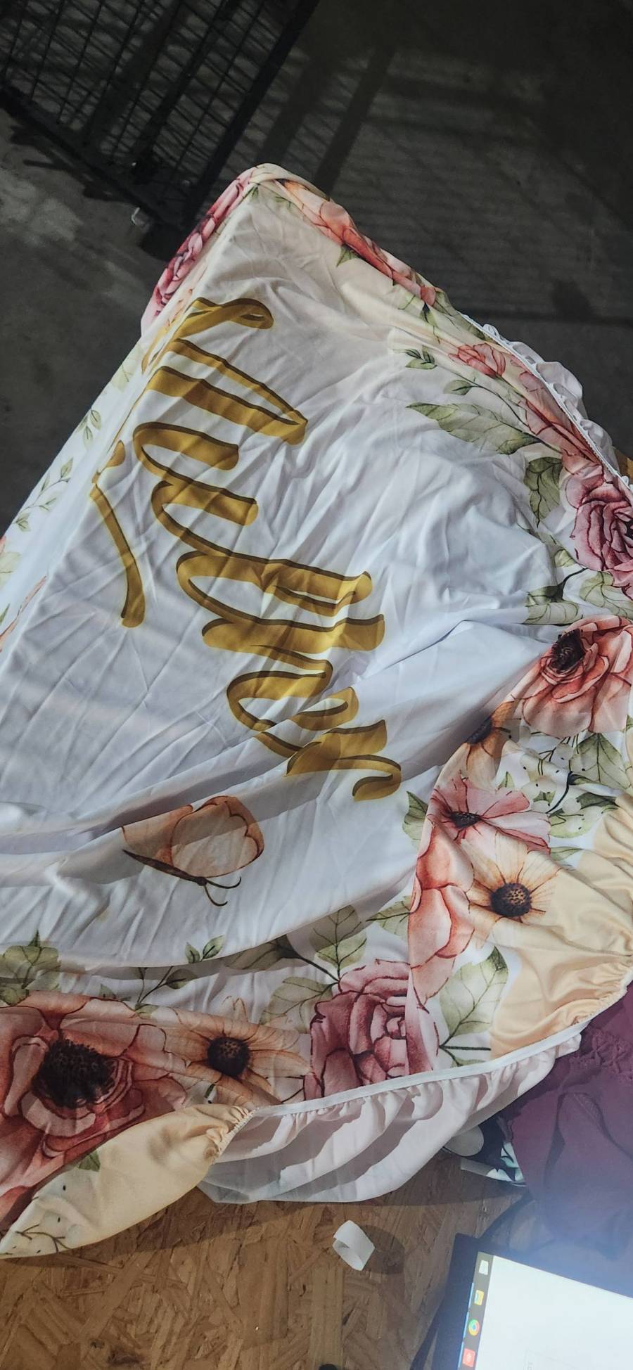 Lençol com elástico estampado floral