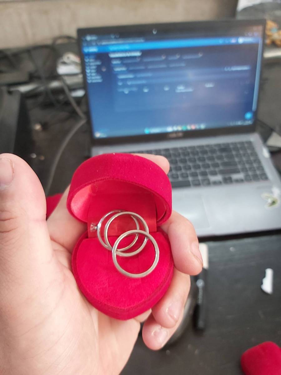 Conjunto de alianças de prata