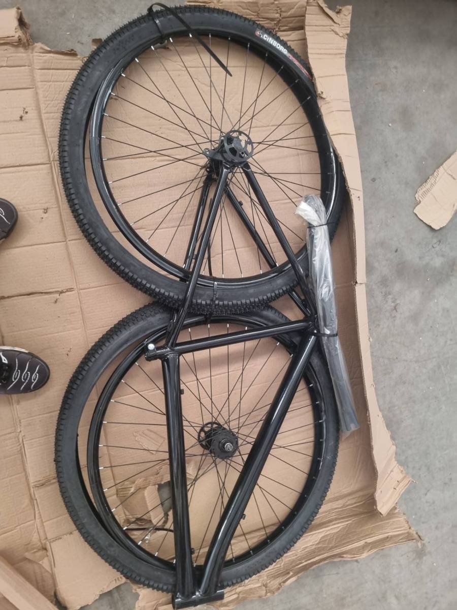 Quadro de bicicleta com rodas e pneus Cinborg