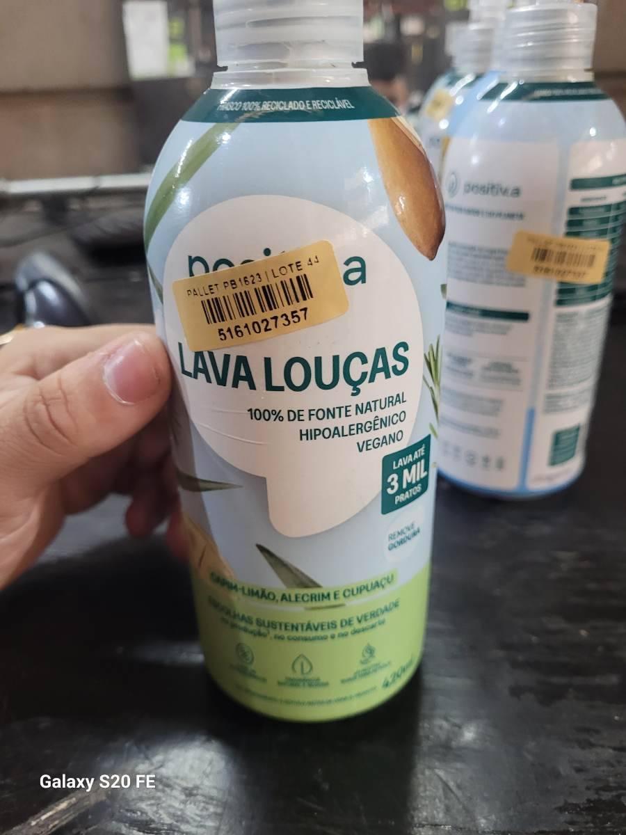 Detergente lava louças 100% fonte natural, hipoalergênico e vegano