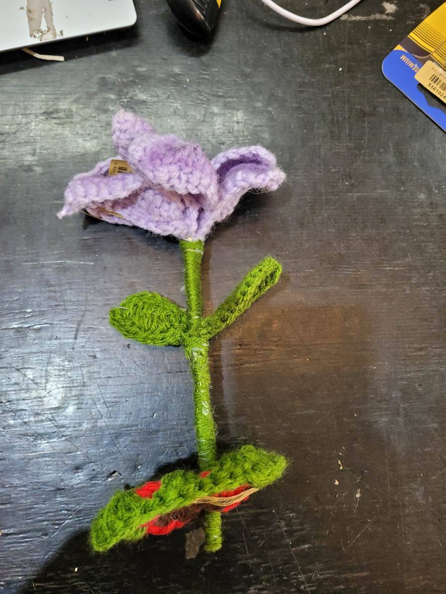 Flor de crochê artesanal