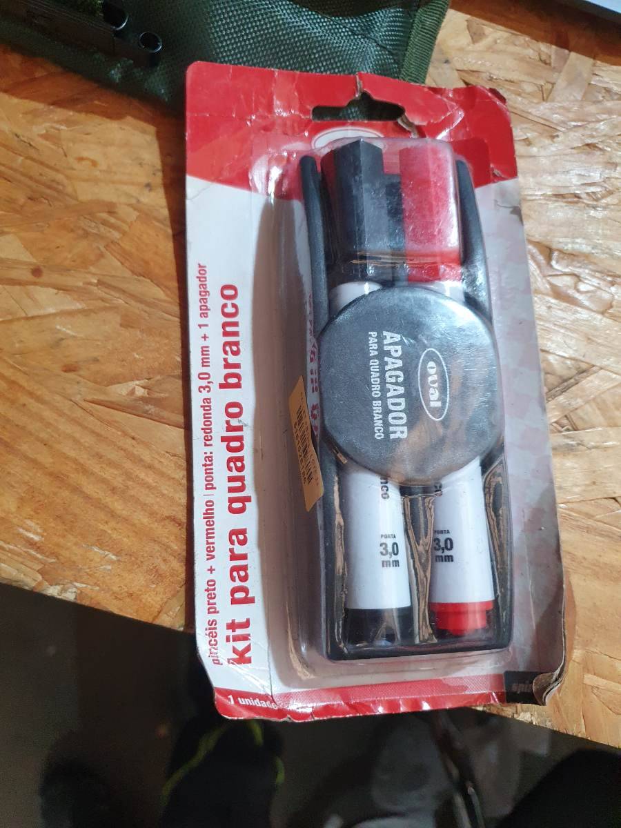 Kit para quadro branco com apagador e marcadores