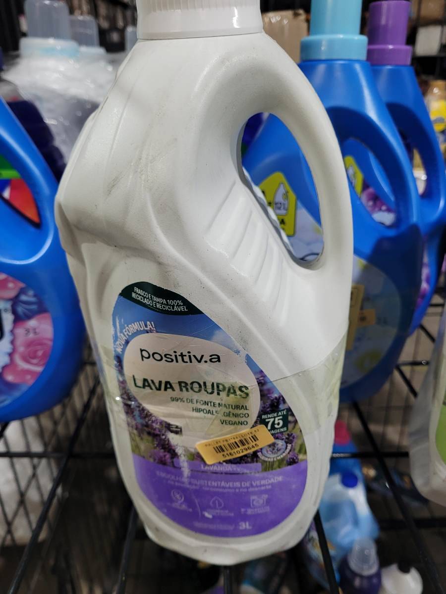 Detergente lava roupas positiv.a lavanda