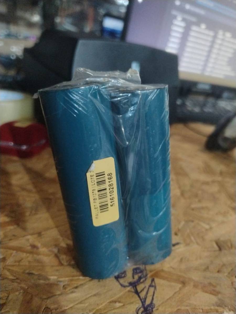 Rolo de papel térmico azul