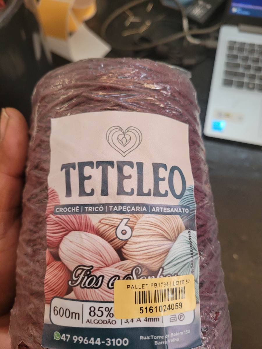 Fio de algodão para crochê, tricô, tapeçaria e artesanato