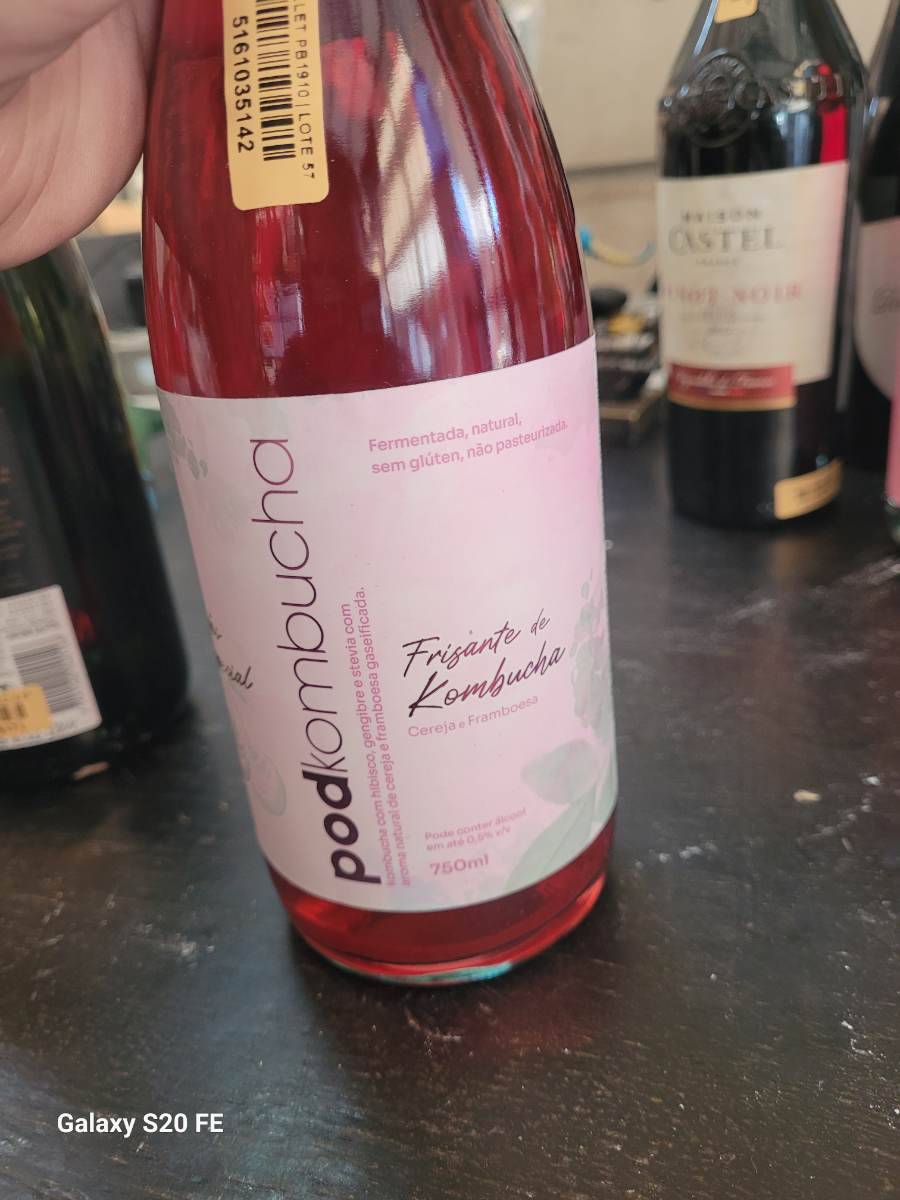 Frisante de Kombucha sabor Cereja e Framboesa