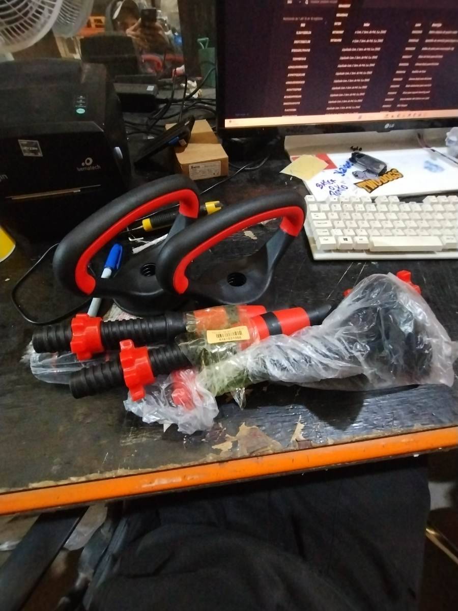 Par de halteres ajustáveis com pegada emborrachada