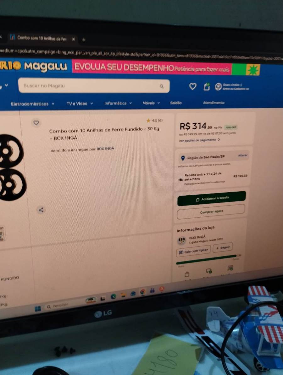 Combo com 10 Anilhas de Ferro Fundido - 30 Kg