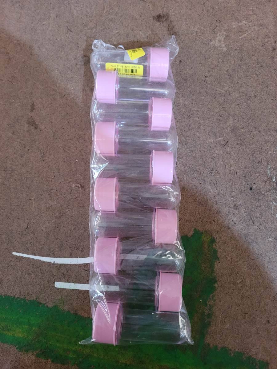 Kit com 10 tubos de ensaio com tampa rosa