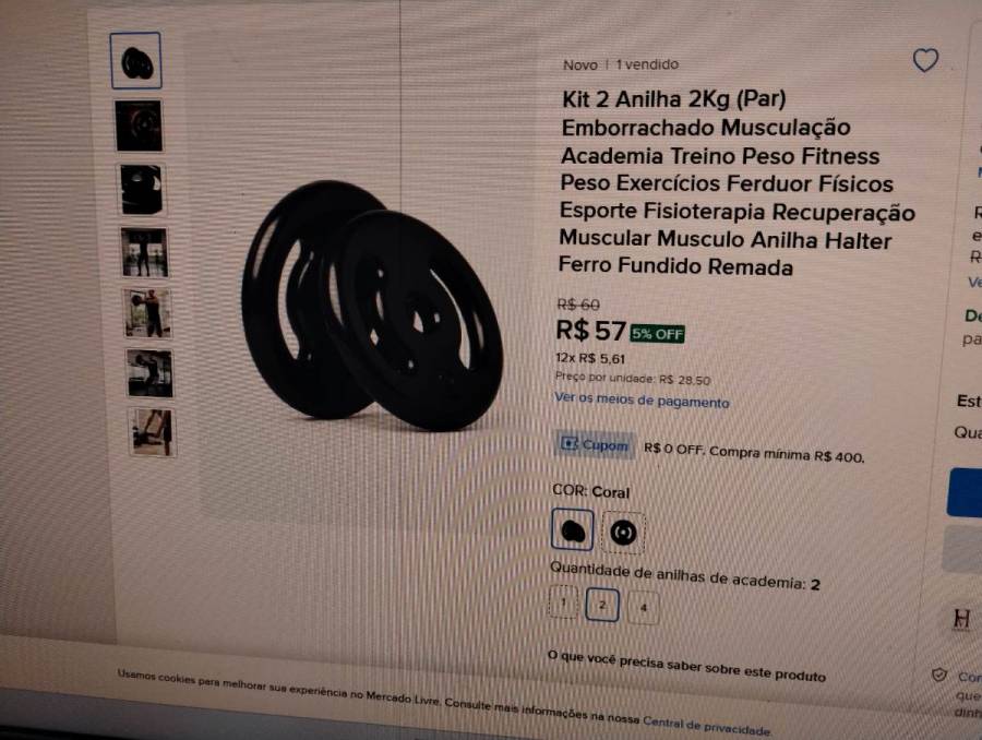 Kit 2 Anilhas Emborrachadas 2Kg (Par)