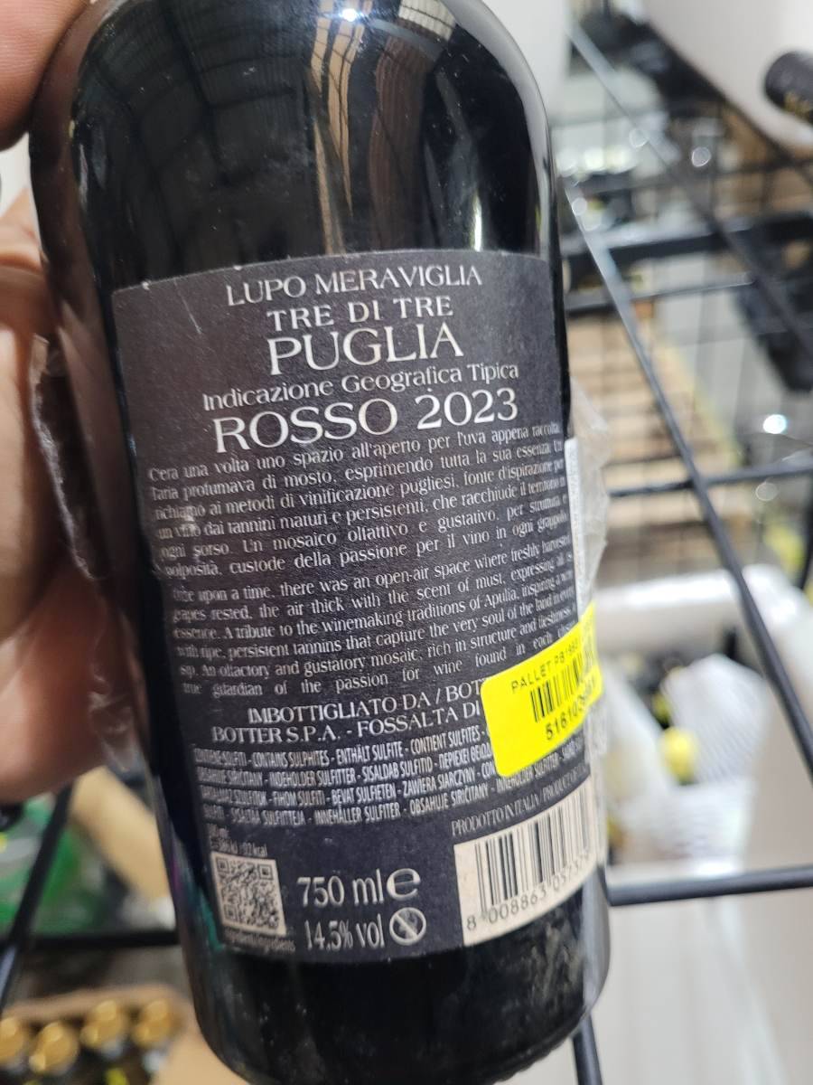 Vinho tinto italiano Lupo Meraviglia Rosso 2023