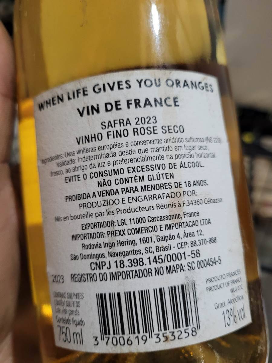 Vinho fino rosé seco safra 2023