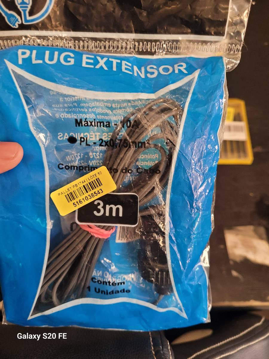 Plug extensor elétrico 3 metros