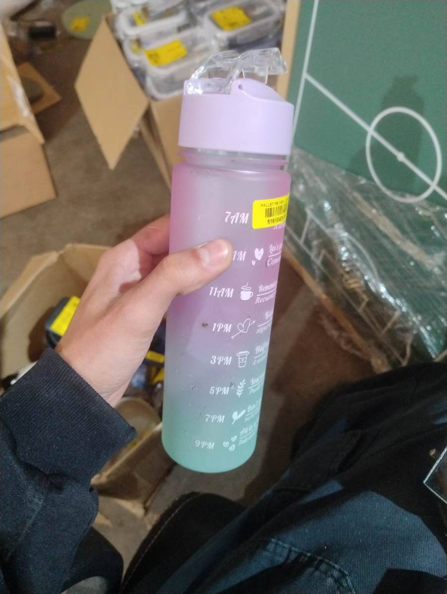 Garrafa Squeeze Plástica com Marcador de Horários