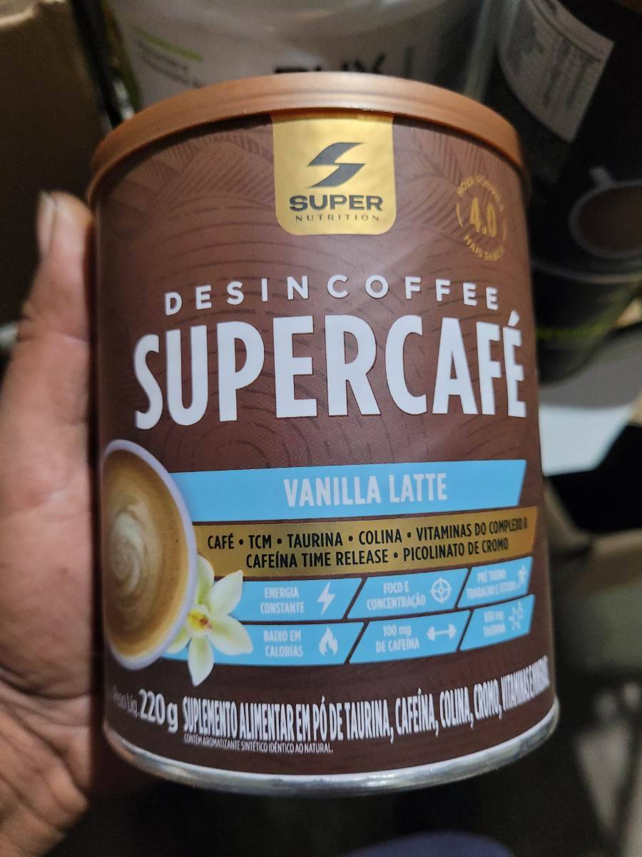 Suplemento alimentar em pó Supercafé Vanilla Latte