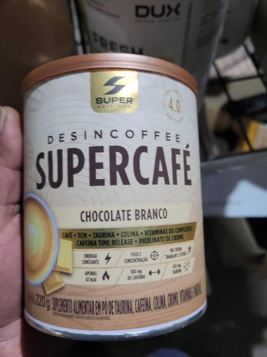 Suplemento alimentar em pó Supercafé sabor Chocolate Branco