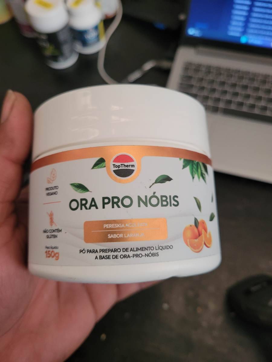 Pó para preparo de alimento líquido a base de ora-pro-nóbis sabor laranja