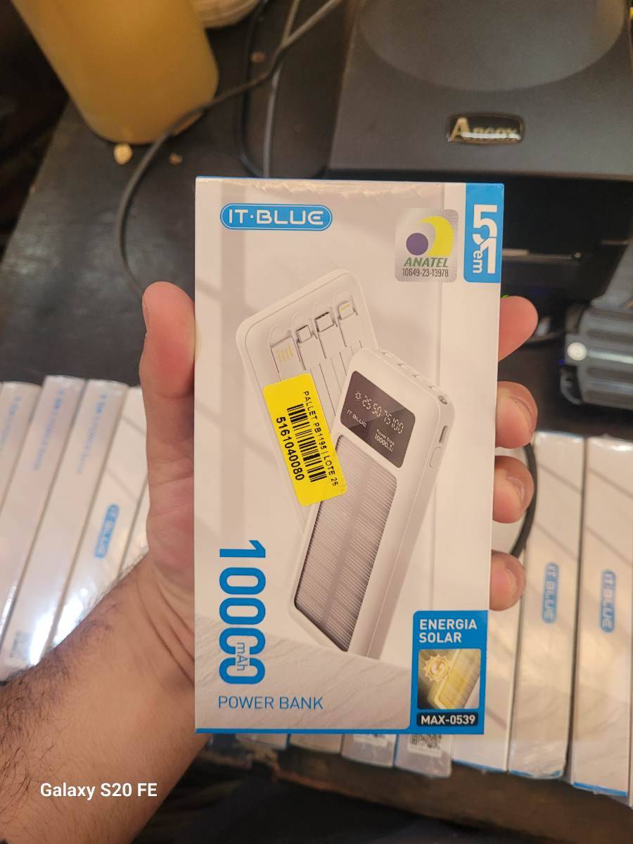 Power Bank 10000mAh com energia solar