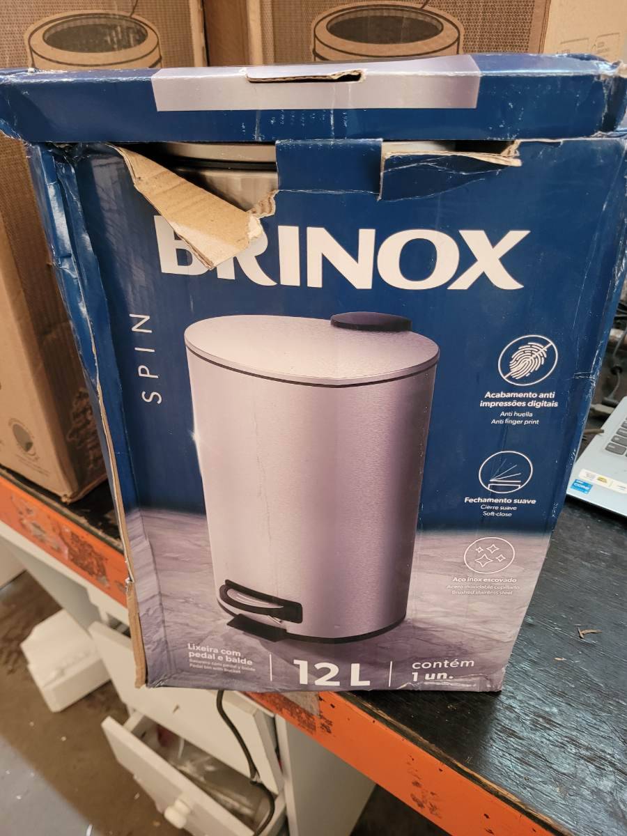 Lixeira com pedal e balde 12l
