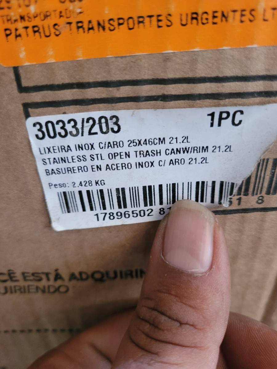 Lixeira inox com aro
