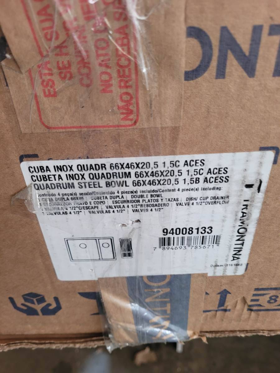 Cuba inox quadrada 66x46x20,5 cm