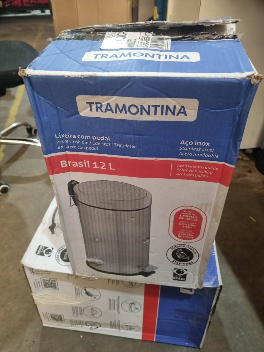 Lixeira com pedal aço inox 12 litros