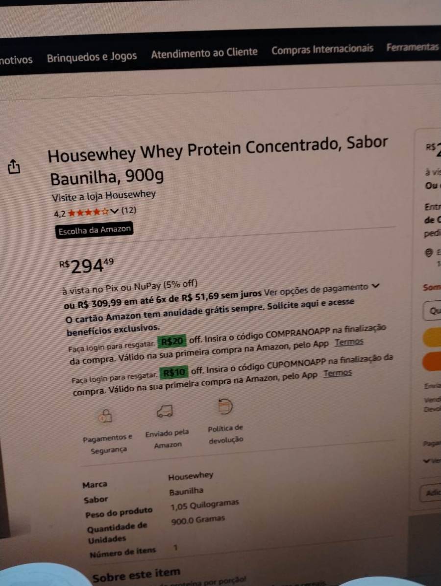 Housewhey Whey Protein Concentrado, Sabor Baunilha