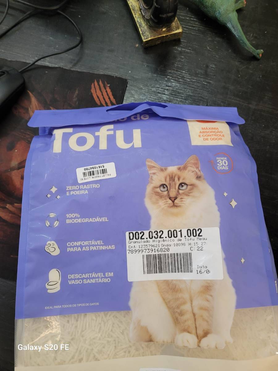 Granulado higiênico de tofu para gatos
