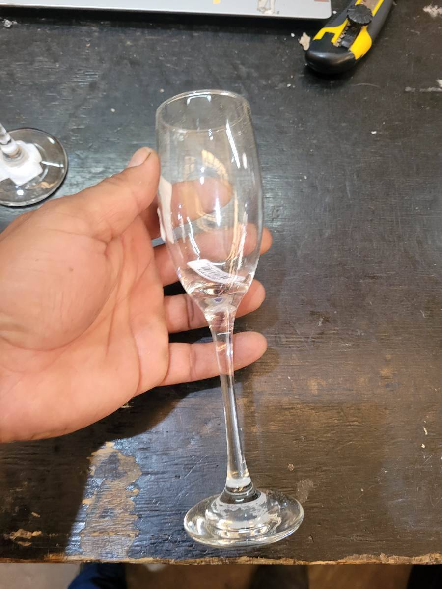 Taça de vidro para champanhe