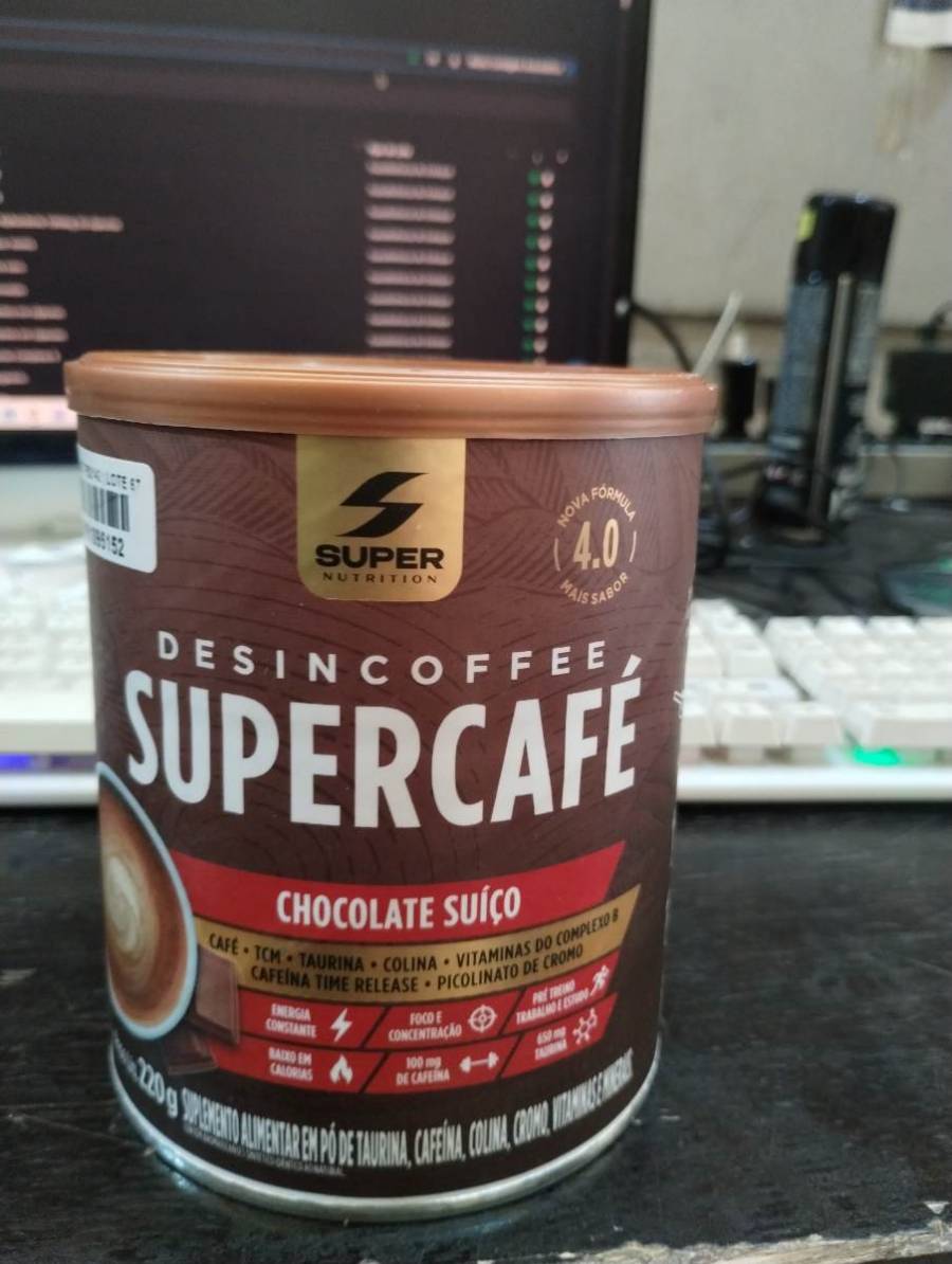 Suplemento alimentar em pó Desincoffee Supercafé sabor Chocolate Suíço